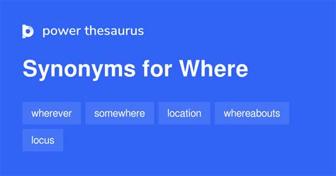 synonym for where.